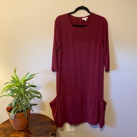 Garnet Hill Maroon Holiday Dress - Picture 1 of 4